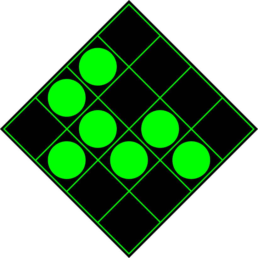 Green circles on black sixteen blocks.png