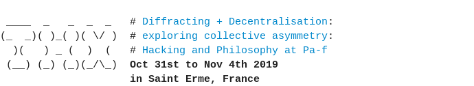 Diffraction + Decentralisation: exploring collective asymmetry (2019)
